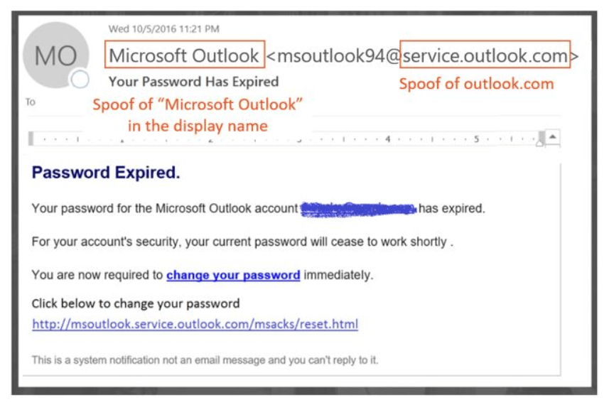 Spoof Microsoft Outlook 